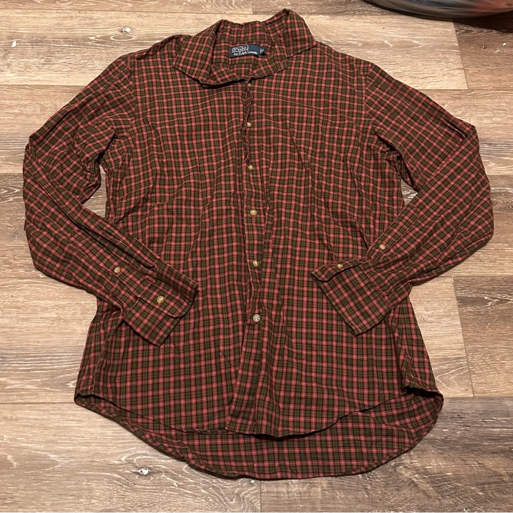 Polo Ralph Lauren Red and Black Plaid Men's Shirt